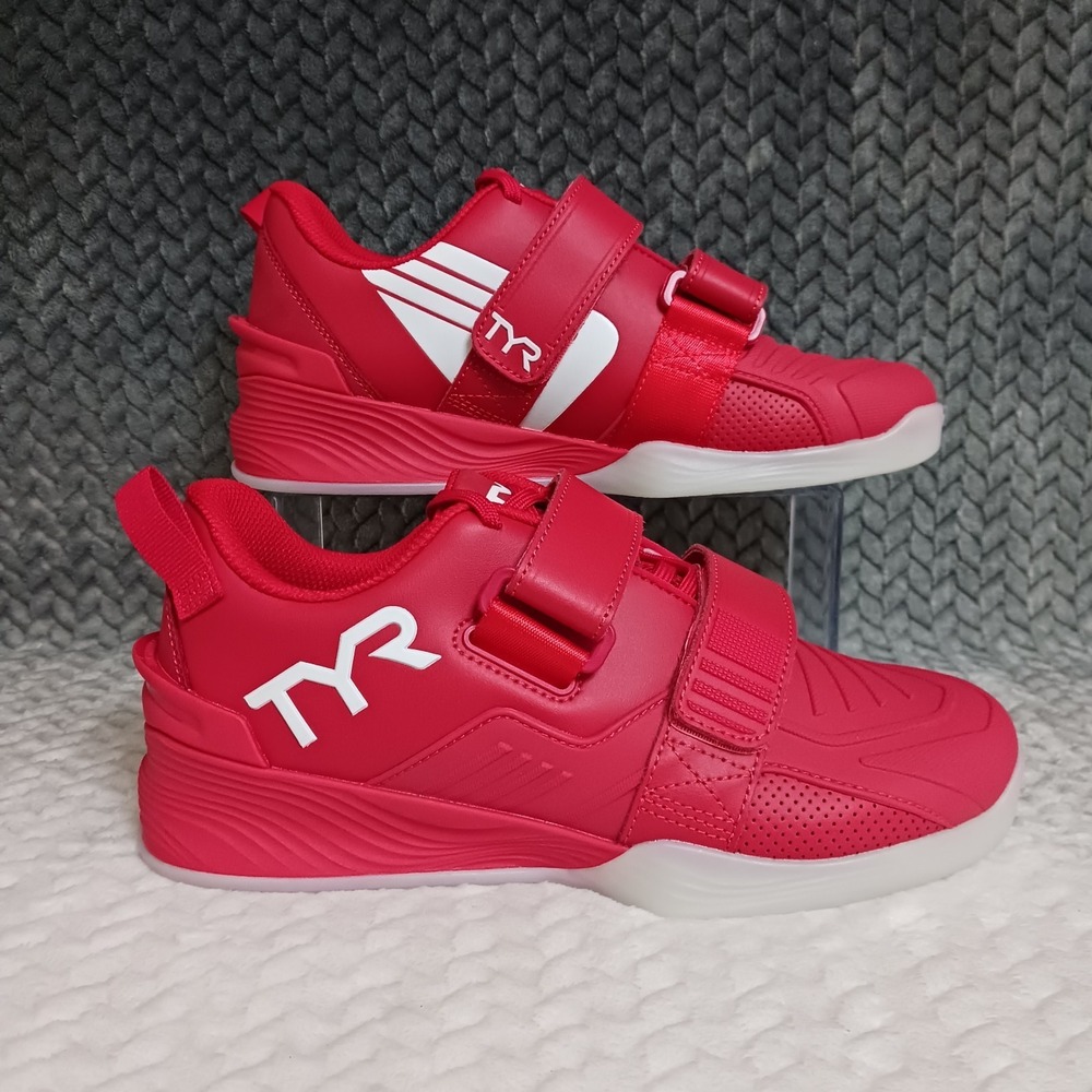 TYR L-2 Lifter Shoes Men's Red White Weightlifting Gym Sneakers Size 7.5